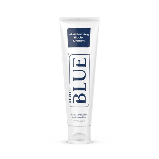 Renue Blue Methylene Blue Moisturizing Body Cream – Liposomal NAD+ Complex with Antioxidants, Peptides, and Botanical Extracts for Hydrated, Healthier‑Looking Skin - NutriGlobal