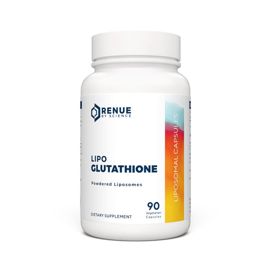 Renue By Science Glutathione | High Strength Supplement | 90 Liposomal Capsules - 130mg Glutathione per Serving | | Non-GMO | Made in The USA & Third-Party Tested - NutriGlobal
