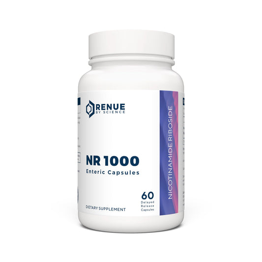 RENUE by Science Nicotinamide Riboside | High Strength NAD Supplement | 60 Nicotinamide Enteric-Coated Capsules - 1000mg Nicotinamide Riboside per Serving | Manufactured in The USA Third-Party Tested - NutriGlobal