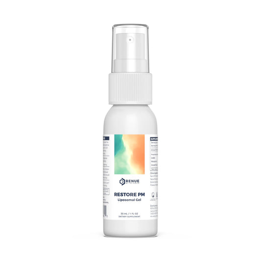 Renue By Science Restore PM | Liposomal Melatonin GABA Supplement Spray | 30ml Spray with Melatonin Glutathione & GABA 10mg - Sleep Aid Melatonin | Non-GMO | Made in The USA & Third Party Tested - NutriGlobal
