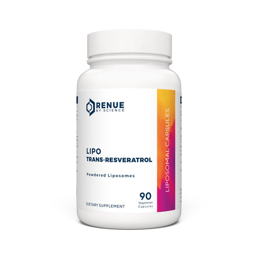 Renue By Science Resveratrol | High Strength Liposomal Resveratrol Supplement | 90 Trans Resveratrol Capsules - 125mg Reservatrol per Serving | Non-GMO | Made in The USA Third-Party Tested - NutriGlobal