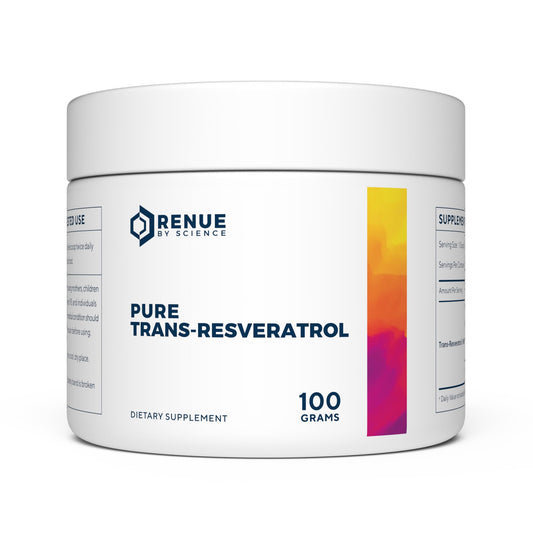 Renue By Science Resveratrol | High Strength Resveratrol Supplement | 100g Trans Resveratrol Powder | Reservatrol 200 Day Supply | Non-GMO & Allergen Free | Manufactured in The USA Third-Party Tested - NutriGlobal