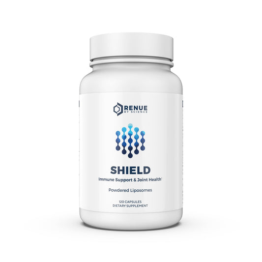Renue By Science Shield | Liposomal Vitamin C CaAKG P.E.A Hyaluronic Acid Supplement | 120 Capsules with Vitamin C (500mg) CA AKG (150mg) Palmitoylethanolamide (75mg) HLA (75mg) | Made in The USA - NutriGlobal