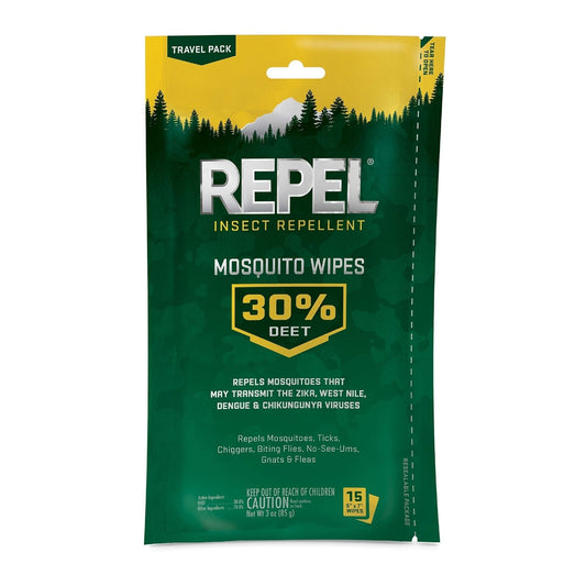 Repel Insect Repellent Mosquito Wipes, Repels Mosquitoes, Ticks, Gnats - NutriGlobal