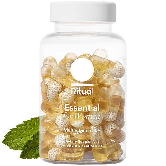 Ritual Multivitamin for Women 50+, Menopause Supplements with Vitamin D3, K2 and Magnesium for Bone Support*, Omega-3 DHA, Vitamin B12, Non-GMO, Mint Essenced, 30 Day Supply, 60 Vegan Capsules - NutriGlobal