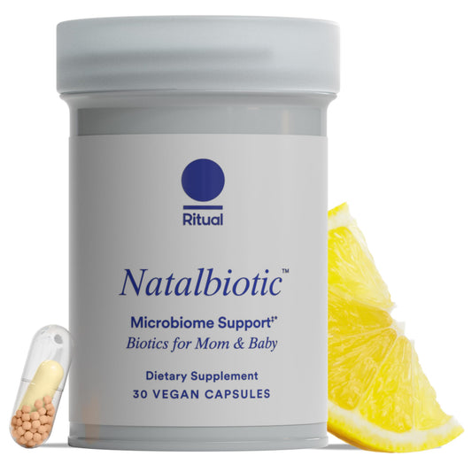 Ritual Natalbiotic™ Microbiome Support†* Biotics for Mom & Baby. Formulated to Support Digestive Health, Vaginal Health, and Baby’s Immune Health.* Designed with OB/GYNs‡. Non-GMO, Vegan, 30 Days - NutriGlobal