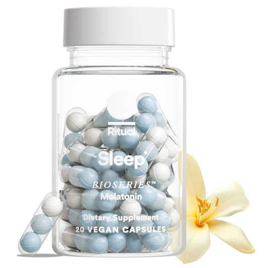 Ritual Sleep BioSeries™ Melatonin: Sleep Aid for Adults, Sleep Supplement with Time Released Capsules, Drug Free Sleep Vitamins for Adults for All Night Sleep Support, 20 Capsules - NutriGlobal