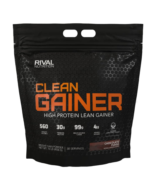 Rivalus Clean Gainer - Chocolate Fudge 10 Pound - Delicious Lean Mass Gainer - NutriGlobal