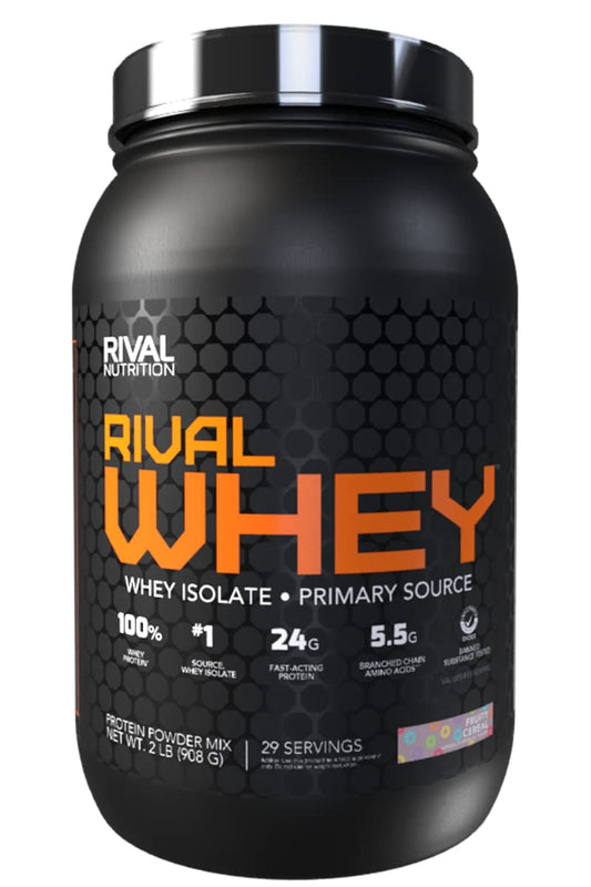 Rivalus Rivalwhey – Fruity Cereal 2lb - 100% Whey Protein, Whey Protein Isolate Primary - NutriGlobal