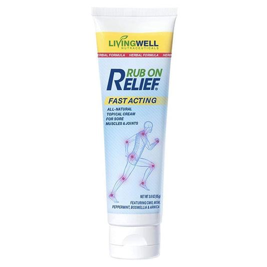 RUB ON RELIEF Fast Acting, Natural Joint and Ache Cream for Muscles, Neck, Back - NutriGlobal
