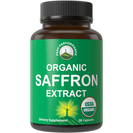 Saffron Supplements - USDA Organic Saffron Extract Capsules for Women, Men, and Kids. with Organic Prebiotic Fiber Instead of Filler. Pure and Natural for Mood, Brain, Focus, Cravings, PMS - NutriGlobal