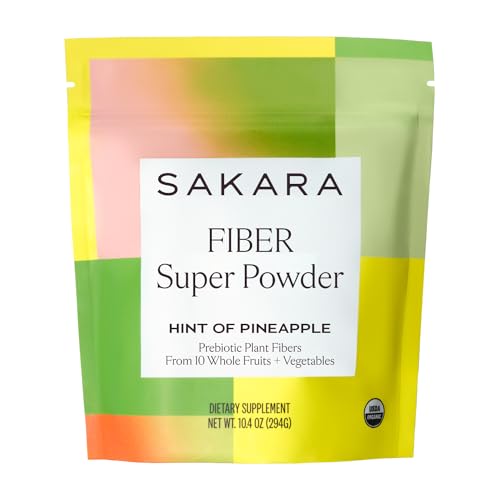 SAKARA Fiber Super Powder - Pineapple Flavor Prebiotic Fiber Powder, High Fiber - NutriGlobal