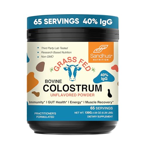 Sandhu's Pure Bovine Colostrum Powder Supplement for Humans |𝟰𝟬% 𝗜𝗴𝗚 Highly - NutriGlobal