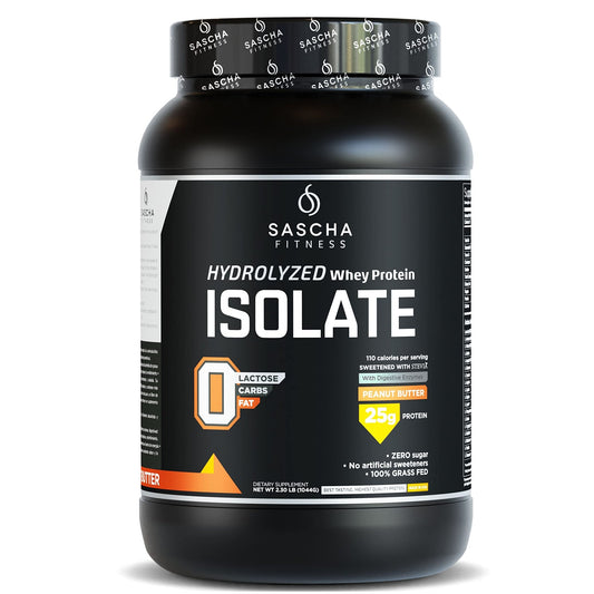 SASCHA FITNESS Hydrolyzed Whey Protein Isolate,100% Grass-Fed ,2.3 Pounds - NutriGlobal