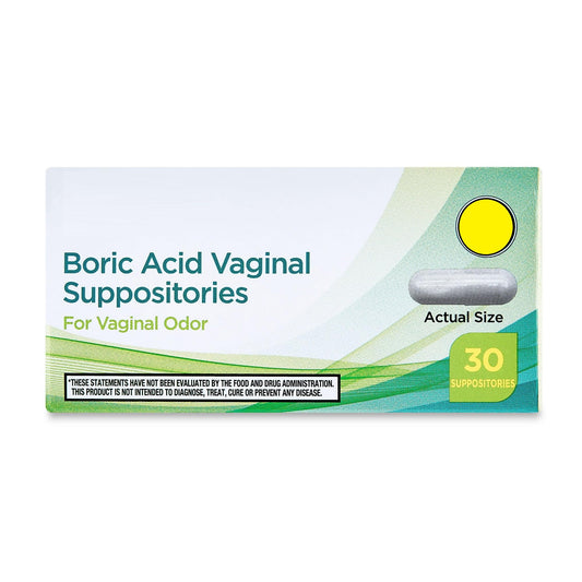 SEDLAV Boric Acid Vaginal Suppositories for Vaginal Odor, 30 Count, Compare to pH-D Feminine Health Boric Acid Suppositories, Sticker - NutriGlobal