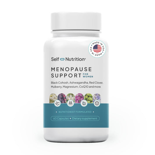SELF NUTRITION Menopause Support for Women -All-Natural, Hormone-Free Perimenopause & Menopause Support. Unique Blend for Hot Flashes, Mood, Energy, Sleep & More. Vegan, Gluten-Free, 60 Capsules. - NutriGlobal