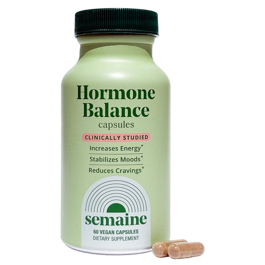Semaine Hormone Balance – Clearer Skin, Enhanced Moods, Deeper Sleep & Happier Hormones. Hormone-Free, Vegan Capsule, Multi-Symptom Support (60 ct) - NutriGlobal