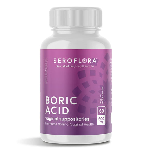 Seroflora Boric Acid 600mg Feminine Capsules, Feminine pH Support, Intimate Freshness for Women, Fast-Dissolving Capsules (60 Count) - NutriGlobal