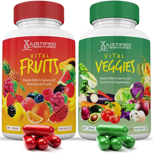 (Set of 2) Vital Fruits and Veggies Supplement Red & Green Superfoods Whole Food - NutriGlobal