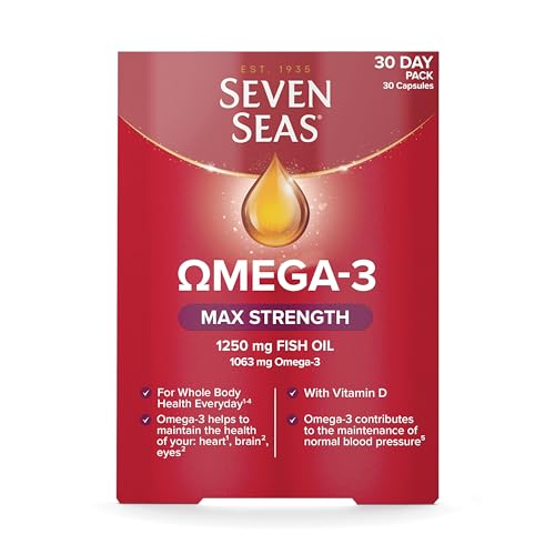 Seven Seas Omega-3 Fish Oil, Max Strength, Omega 3 + Vitamin D For Whole Body Health - NutriGlobal