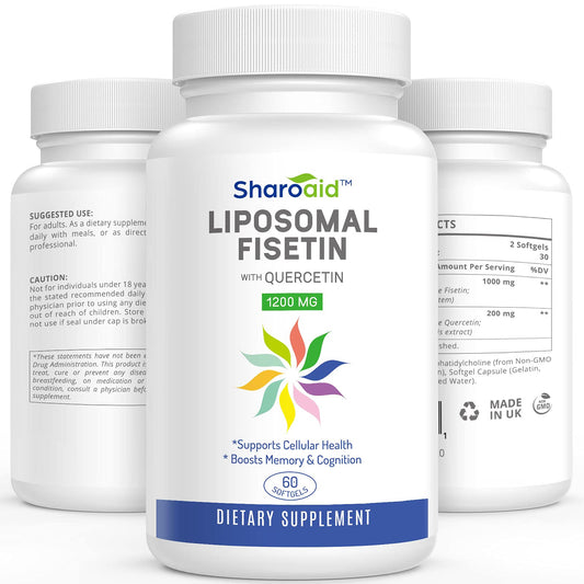 Sharoaid Liposomal Fisetin with Quercetin Supplements 1200 mg per Serving,High Absorpti - NutriGlobal