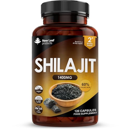 Shilajit Capsules 1400mg 60% Fulvic Acid Pure Shilajit - High Strength Himilayan Shilajit - NutriGlobal