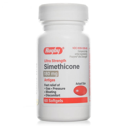 Simethicone 180 MG | Ultra Strength | 60 Count Softgels - NutriGlobal