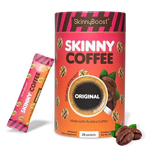 Skinny Boost Skinny Coffee- (Unflavored) Instant Sticks Made with Arabica Coffee, Garcinia - NutriGlobal