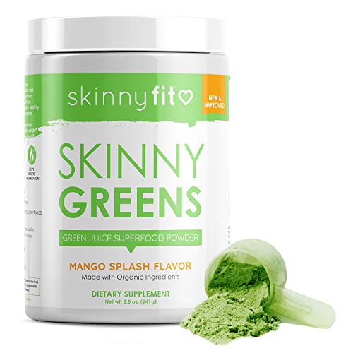 SkinnyFit Mango Splash Skinny Greens, Green Juice Superfood Powder, Natural Energy - NutriGlobal