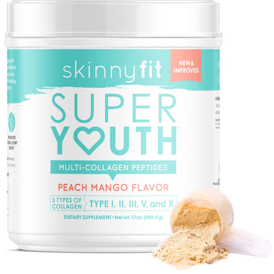 SkinnyFit Super Youth Multi-Collagen Peptides Plus Apple Cider Vinegar, Hyaluronic Acid - NutriGlobal