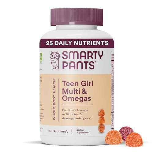 SmartyPants Teen Girl Multivitamin Gummies: Omega 3 Fish Oil (EPA/DHA), Vitamin D3 - NutriGlobal