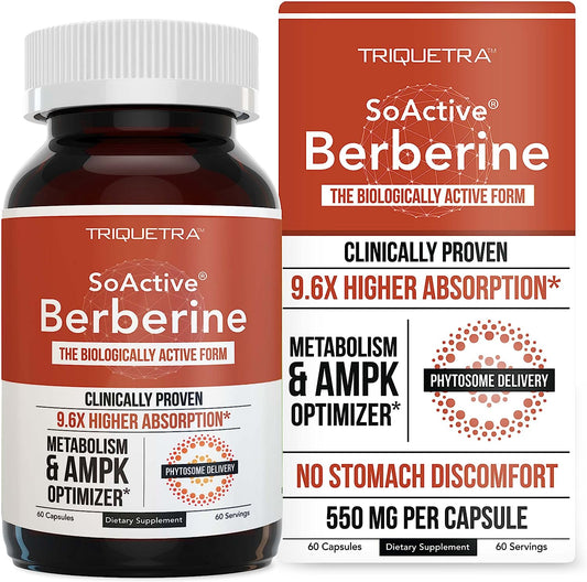 SoActive Berberine 550 mg: 9.6X Higher Absorption, Clinically Proven Most - NutriGlobal
