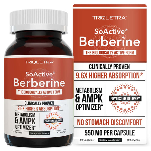 SoActive Berberine 550mg: 9.6X Higher Absorption, Clinically Proven Most Effective - NutriGlobal