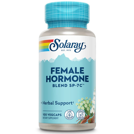 SOLARAY Female Hormone Blend SP-7C | W/Black Cohosh, Dong Quai, Passion Flower, Wild Yam & More | 100 VegCaps, 50 Serv. - NutriGlobal