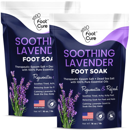 Soothing Lavender Foot Soak with Epsom Salt - Best Toenail Treatment, & Softens Calluses - NutriGlobal
