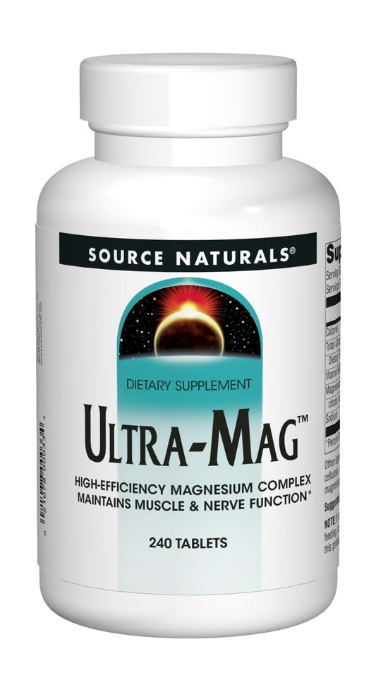Source Naturals Ultra-Mag High-Efficiency Magnesium Complex - Maintains Muscle - NutriGlobal