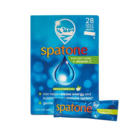 Spatone Natural Liquid Iron Supplement, Apple Flavour With Vitamin C (28 Sachets) - NutriGlobal