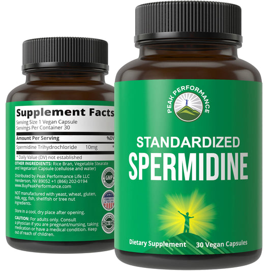 Spermidine Supplement Ultra High Strength Standardized to 99% Spermidine Trihydrochloride. More Potent Than Wheat Germ Extract. Vegan Capsules for Healthy Aging, Longevity. USA Tested Supplements - NutriGlobal