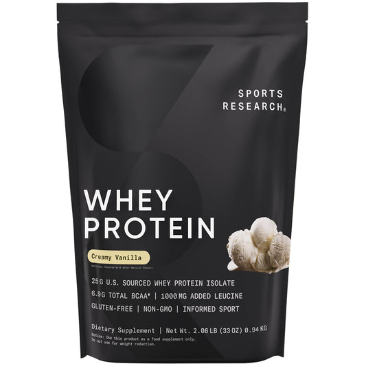Sports Research Whey Protein Isolate - Sports Nutrition Protein Powder 25g per Serving - NutriGlobal