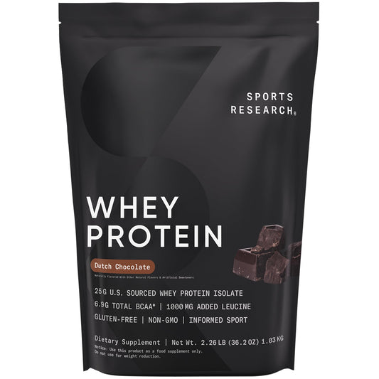 Sports Research Whey Protein Isolate - Sports Nutrition Protein Powder 25g per Serving - NutriGlobal