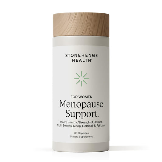 Stonehenge Health for Women Menopause Support for Peri + Menopause + Post - Mood, Energy, Stress, Hot Flashes, Night Sweats, Sleep & Cortisol, Chromax Chromium, Vitamin D3, KSM-66 Ashwagandha Extract - NutriGlobal
