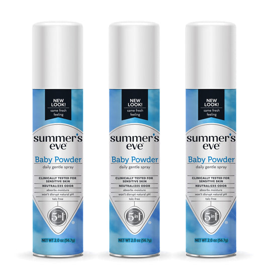 Summer's Eve Baby Powder Daily Gentle Feminine Spray, 2 oz, 3 Pack - NutriGlobal