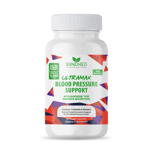 Sundhed Natrual UltraMax Blood Pressure with Bioperine for Enhanced Absorption - NutriGlobal