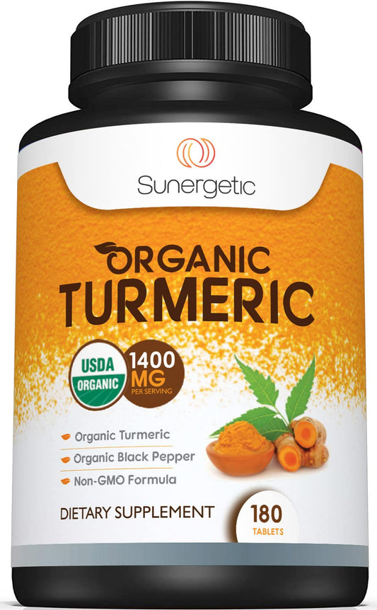 Sunergetic USDA Certified Organic Turmeric Supplement – Includes Organic Turmeric - NutriGlobal