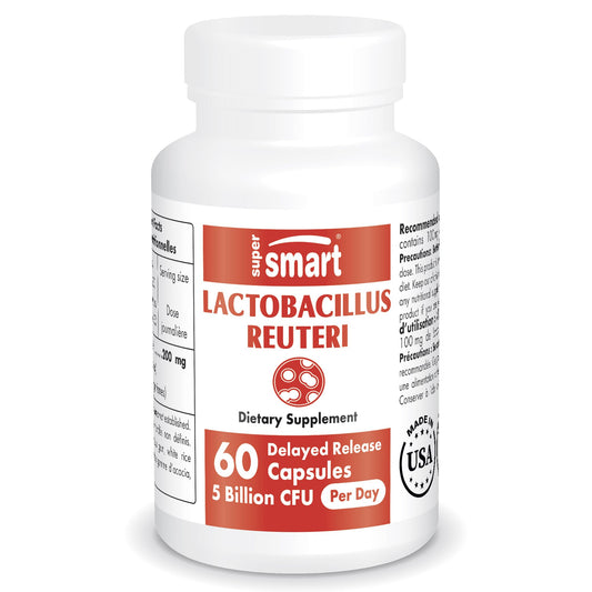 Supersmart - Lactobacillus Reuteri 5 Billion CFU per Day (Probiotic Supplement) - NutriGlobal