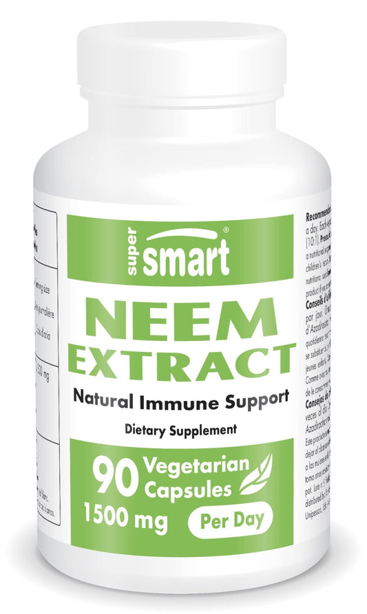 Supersmart - Neem Supplement 1500 mg per Day (Azadirachta Indica Leaf Oil Extract) - NutriGlobal