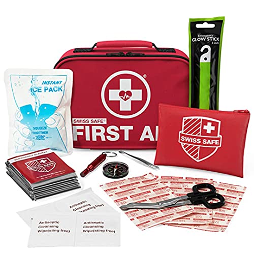 Swiss Safe 2-in-1 First Aid Kit (120 Piece) + Bonus 32-Piece Mini Kit - NutriGlobal