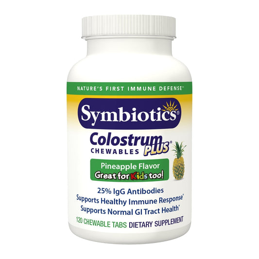 Symbiotics Immunity Support Colostrum Plus Chewables (Pineapple) - NutriGlobal