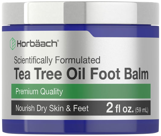 Tea Tree Oil Foot Balm | 2 oz | Moisturizes and Nourishes Dry Skin & Feet | Scientifically - NutriGlobal