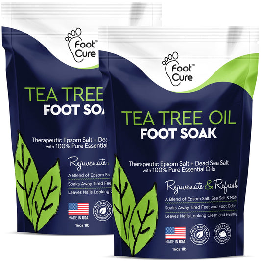 Tea Tree Oil Foot Soak with Epsom Salt - Best Toenail Fungus Treatment, Athletes - NutriGlobal